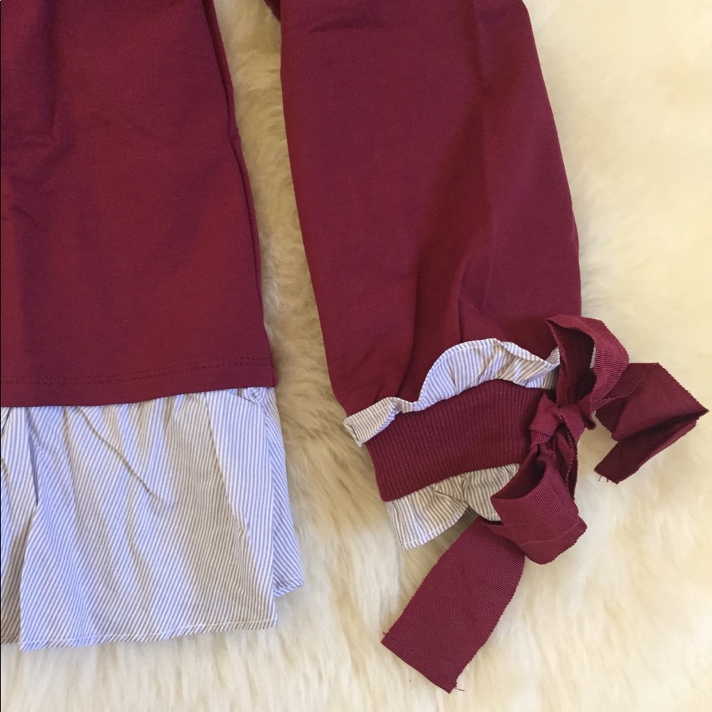 Off-The-Shoulder Black Or Burgundy Peplum Sweater - Picture 8 of 8